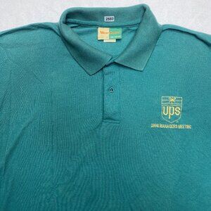 Ups Employee Polo Shirt Men's M/L Green Short Sleeve Managers Meeting 90's
